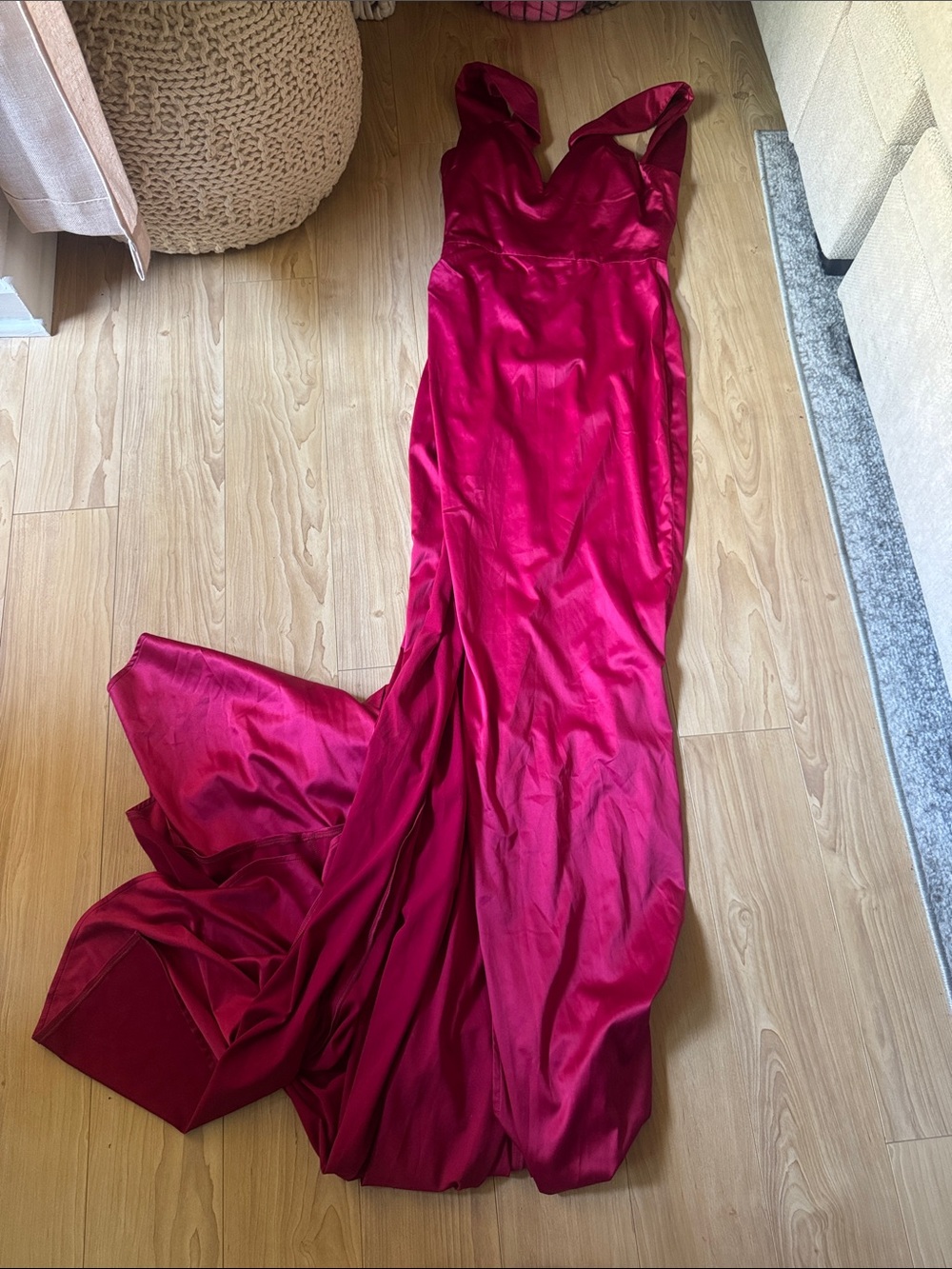 Satin Maxi Evening Dress